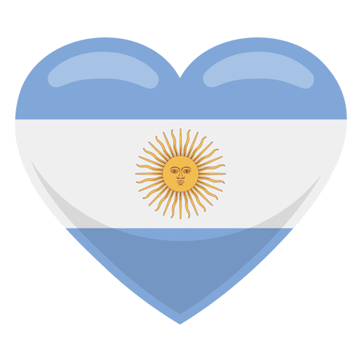 Bandera del coraz?n de Argentina Diseño PNG