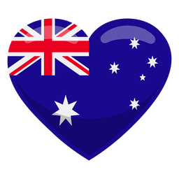 Australia heart flag PNG Design
