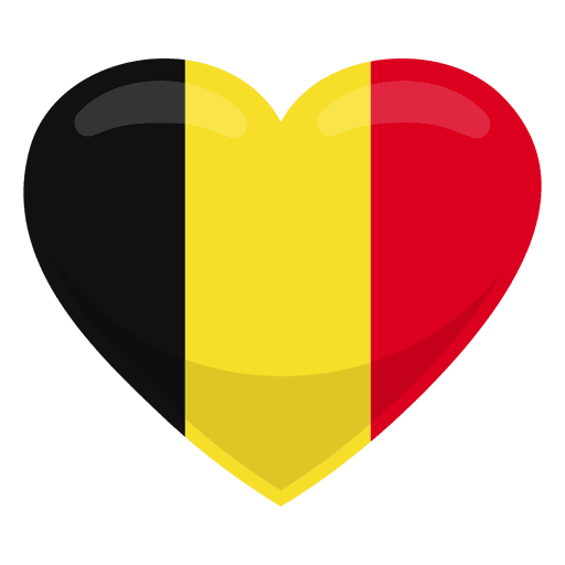 Belgien Herz Flagge PNG-Design