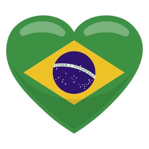 Bandera del coraz?n de Brasil Diseño PNG