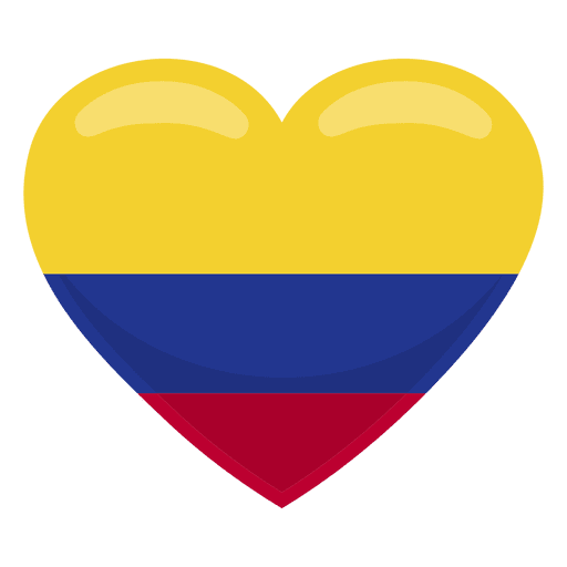 Colombia heart flag PNG Design