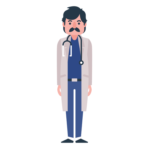 Ilustração de personagem plana de médico Desenho PNG