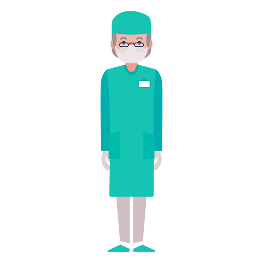 Flat man doctor character PNG Design
