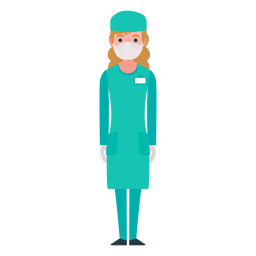 Personaje de enfermera plana Diseño PNG