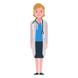 Flat woman doctor character