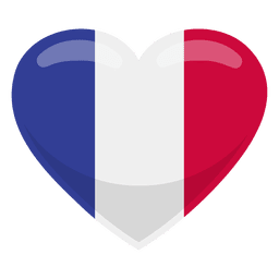 Bandeira do coração da França Desenho PNG
