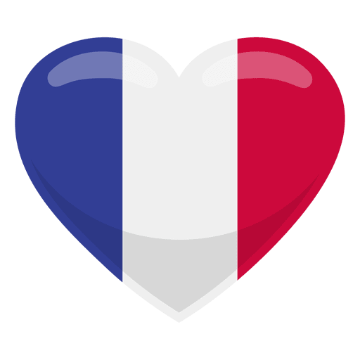 Bandera del coraz?n de Francia Diseño PNG