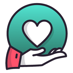 Mano tenencia corazón Diseño PNG
