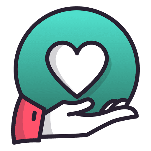 Hand holding heart PNG Design