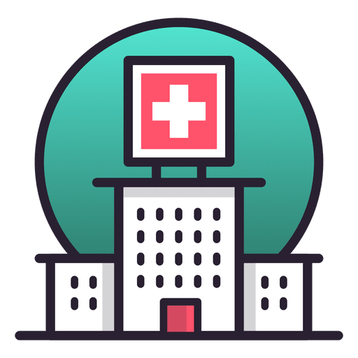 Icono de edificio de hospital Diseño PNG