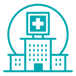 Icono de trazo de hospital Diseño PNG