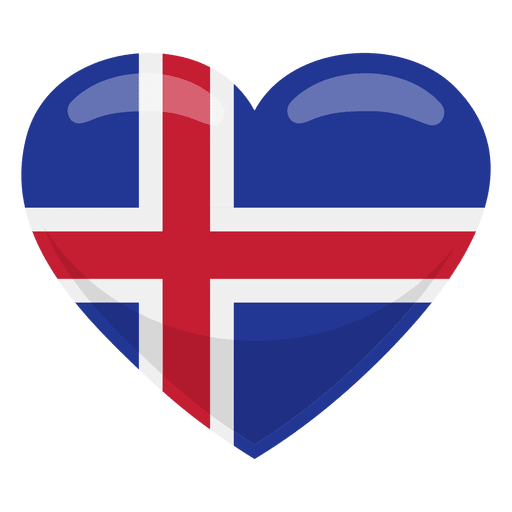 Iceland heart flag PNG Design