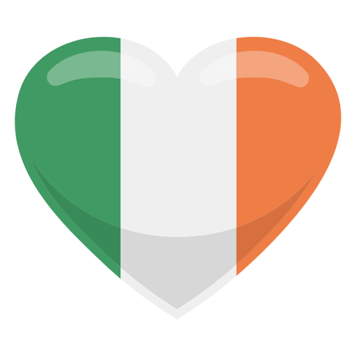 Irland-Herzflagge PNG-Design