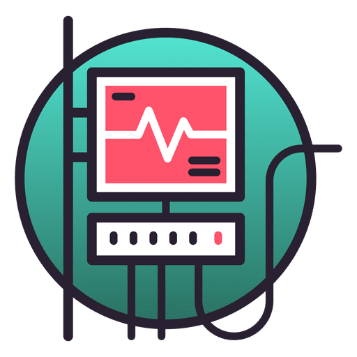 Icono de monitor del sistema de soporte vital Diseño PNG