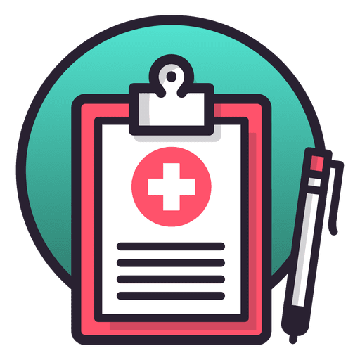 Medical record table notes PNG Design