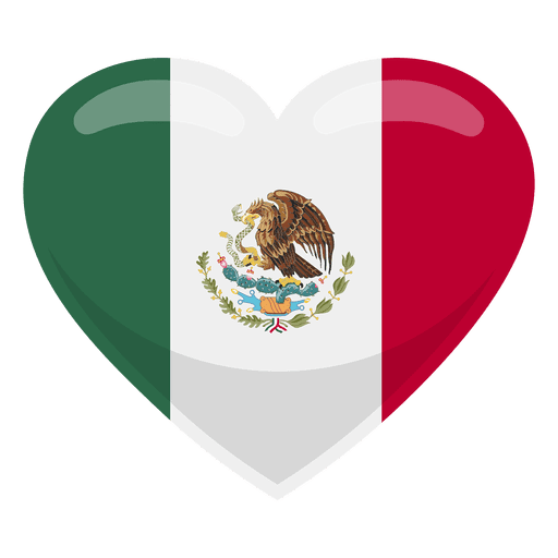 Mexiko Herz Flagge PNG-Design