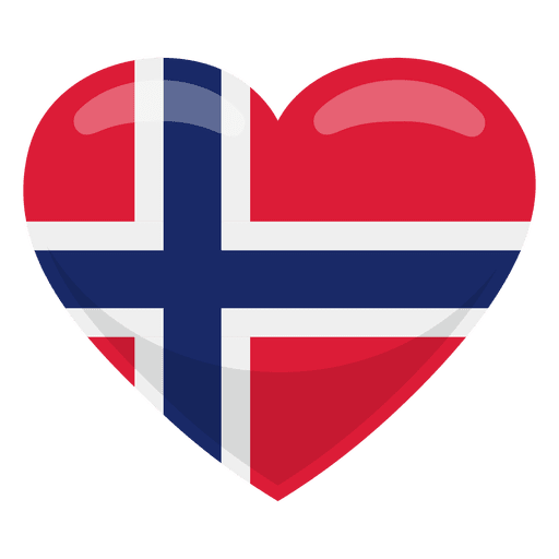 Norway heart flag Transparent PNG & SVG vector file