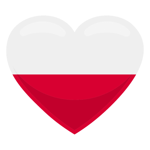 Bandera del coraz?n de Polonia Diseño PNG