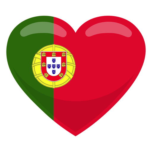Portugal heart flag PNG Design