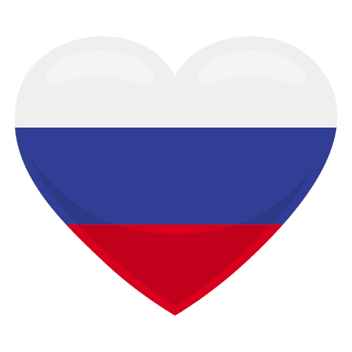 Bandera del coraz?n de Rusia Diseño PNG