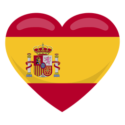 Bandeira do coração da Espanha Desenho PNG