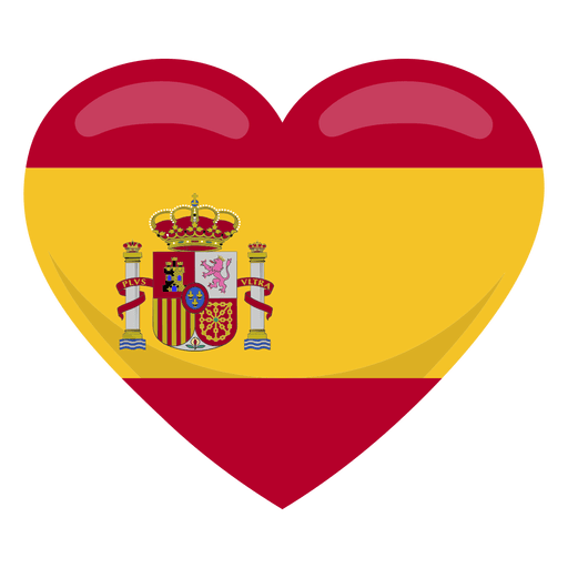 Spanien Herz Flagge PNG-Design
