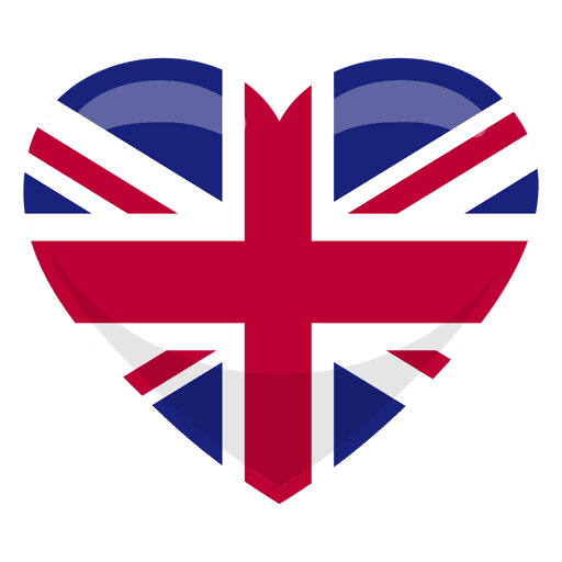 Bandera del coraz?n de Reino Unido Diseño PNG