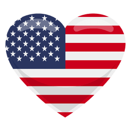 Bandera del corazón de Estados Unidos Diseño PNG