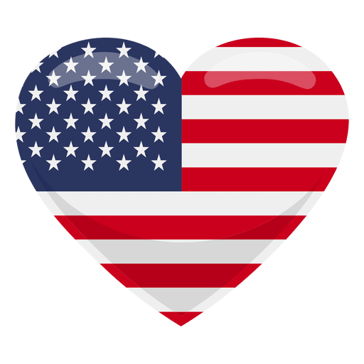 United states heart flag PNG Design