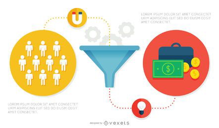 Infografik-Asset mit flachem Trichter