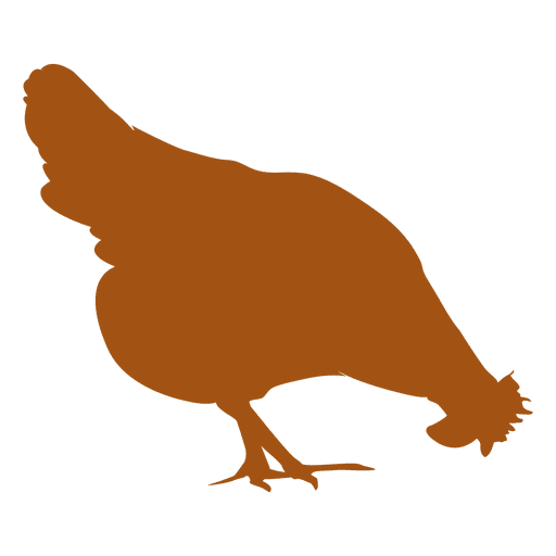 Huhn das Schattenbild isst PNG-Design