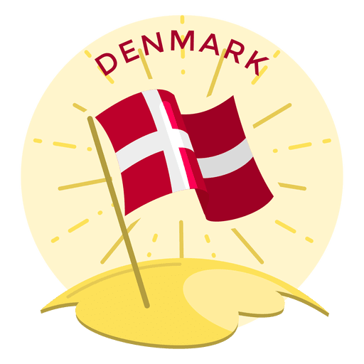 Bandera de Dinamarca brillando Diseño PNG