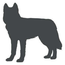 Silueta de perro posando orejas arriba Diseño PNG