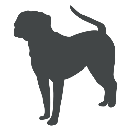 Older dog silhouette posing PNG Design