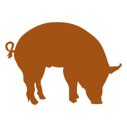 Silueta de cerdo naranja Diseño PNG