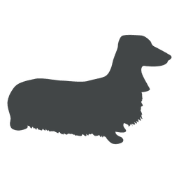 Silueta de perro corto posando Diseño PNG