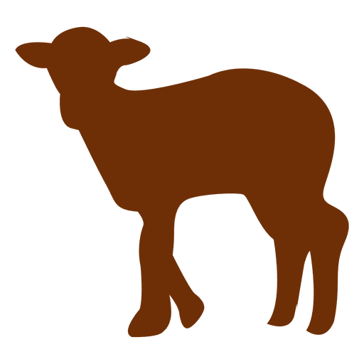 Junges Schafschattenbild PNG-Design