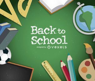 Back To School Background Frame With School Supplies Vector Download