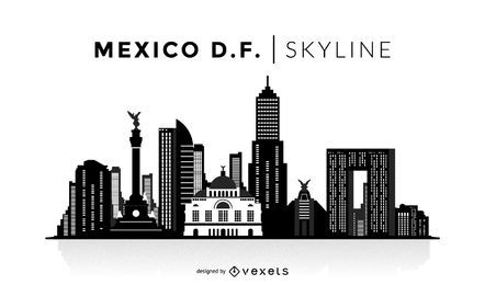 Horizonte de silueta de la ciudad de México