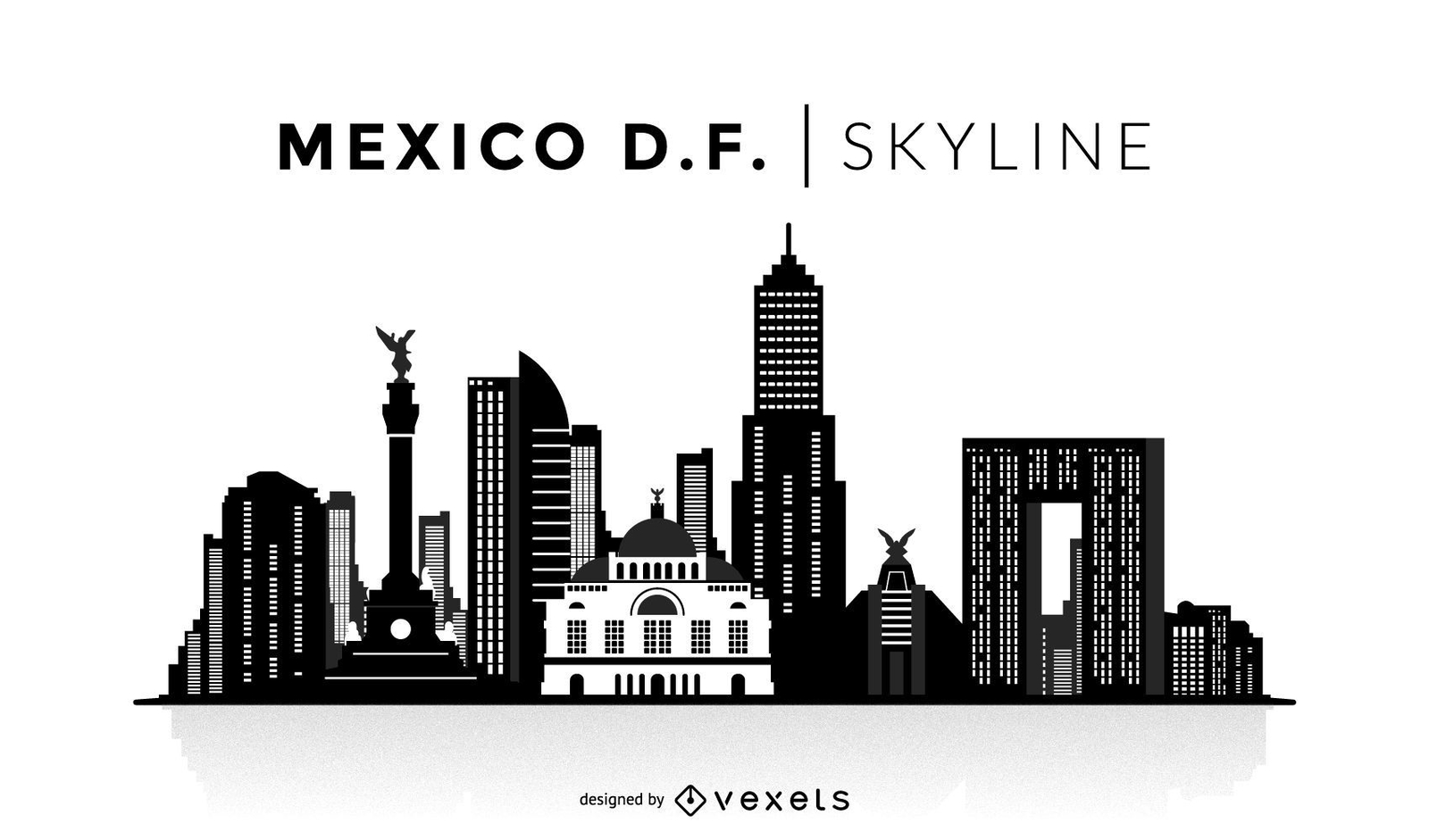 Mexico City silhouette skyline