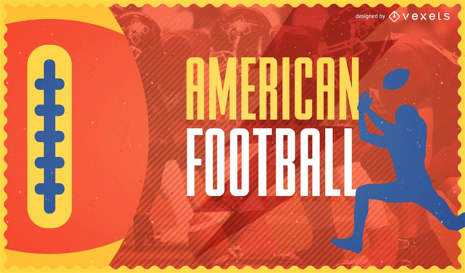 Colorful American football illustration