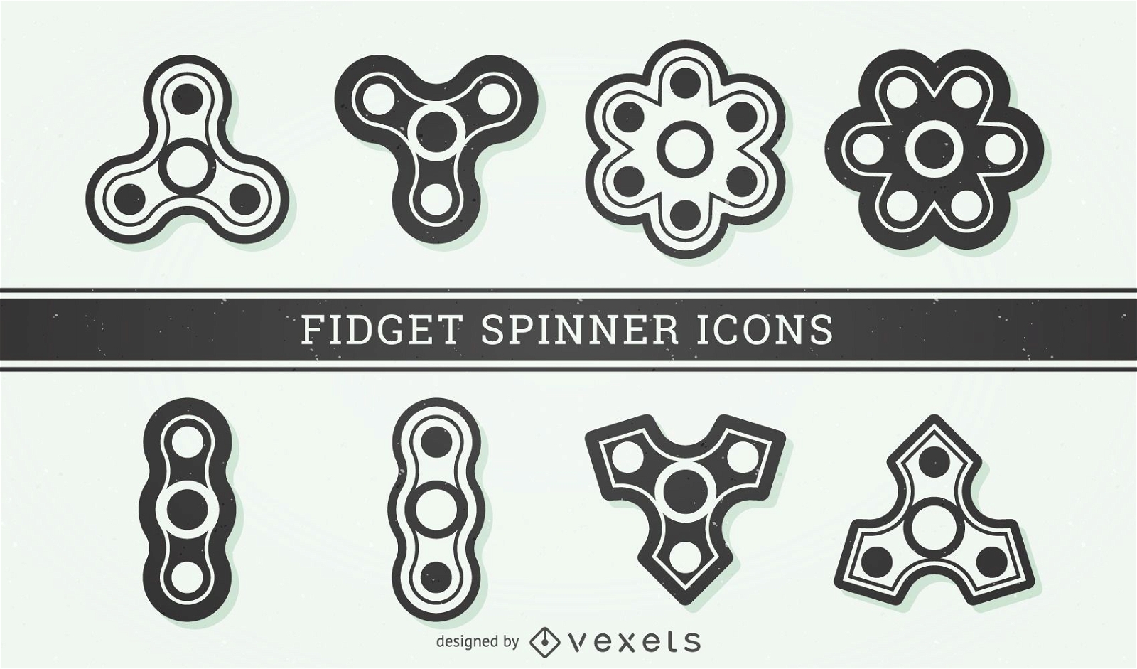 Fidget spinner illustration icon set