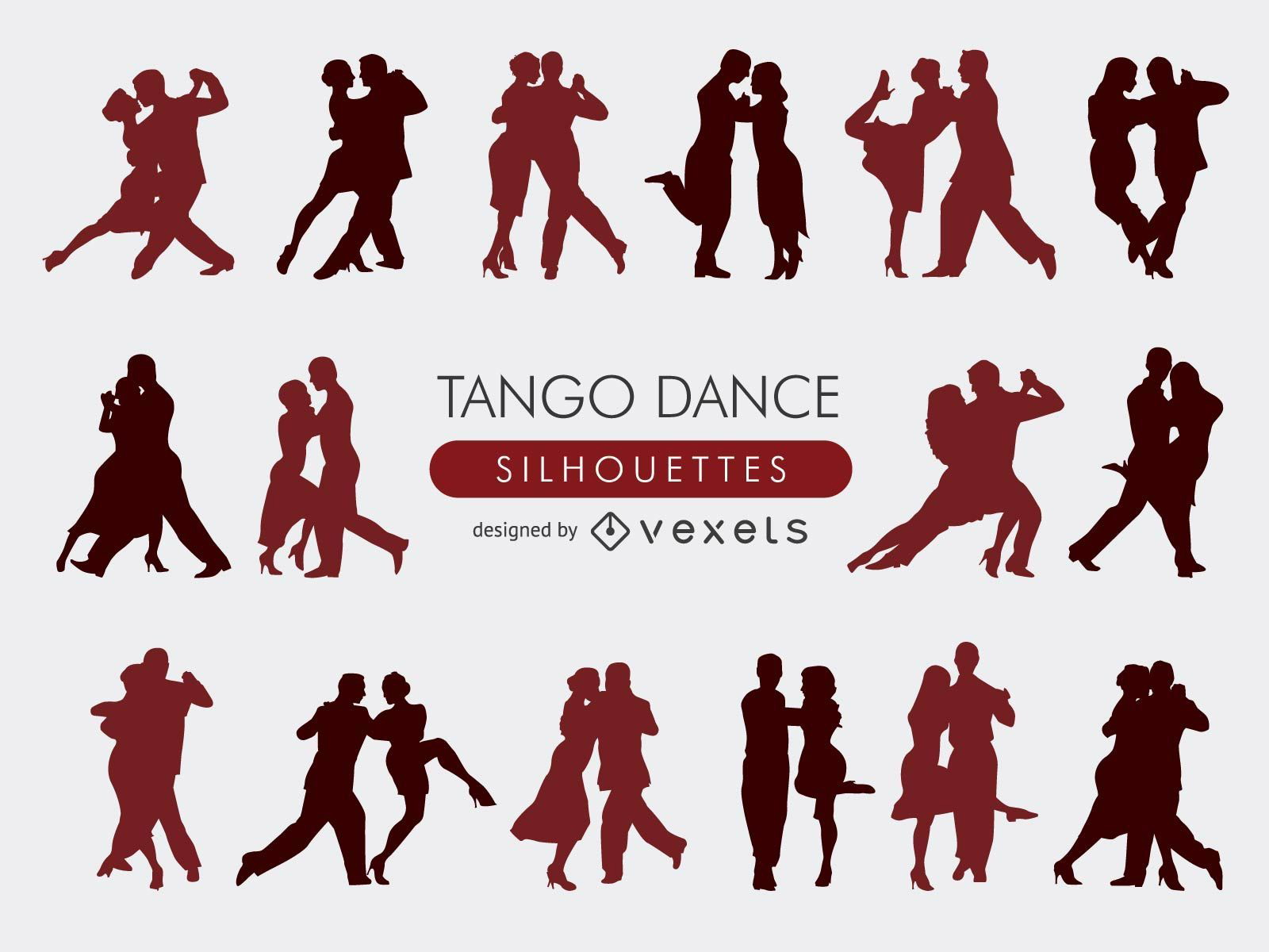 Colección de siluetas de tango