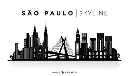 Sao Paulo skyline silhouette