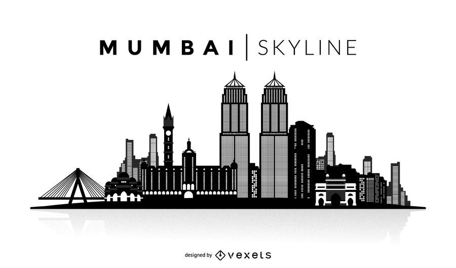 Skyline de silhueta de Mumbai Skyline de silhueta de Mumbai