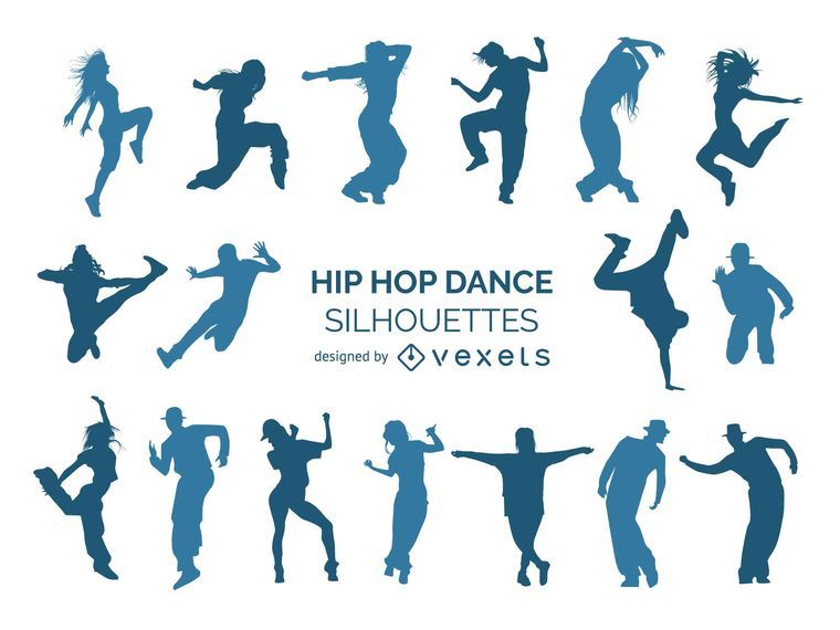 Bailarines de hip hop silueta colección Bailarines de hip hop silueta colección
