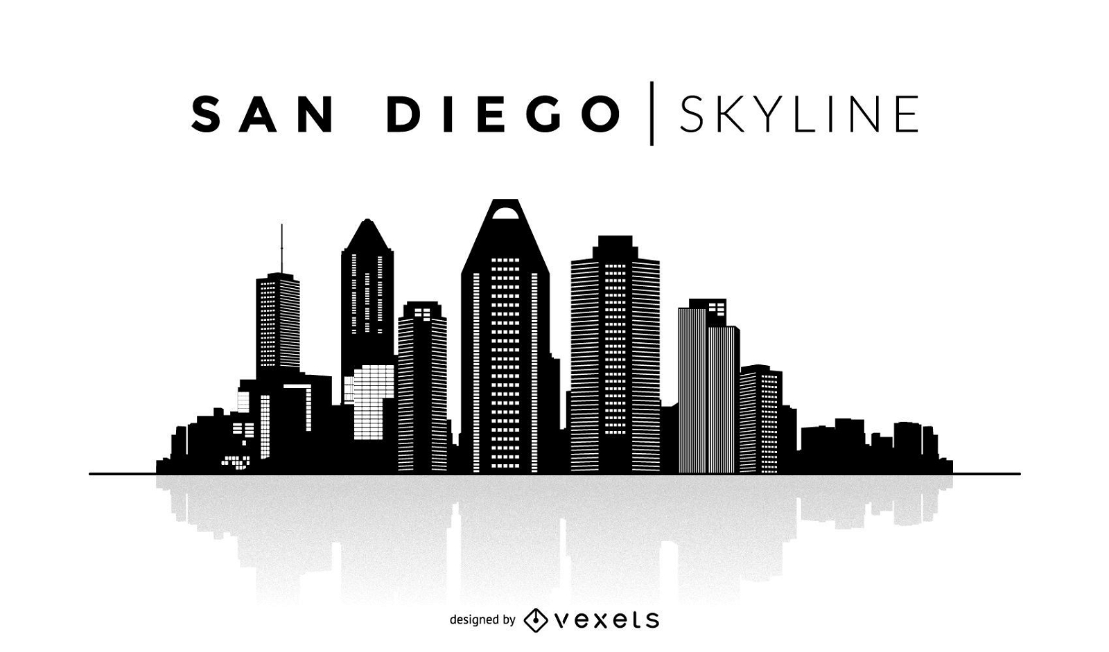 San Diego silhouette skyline