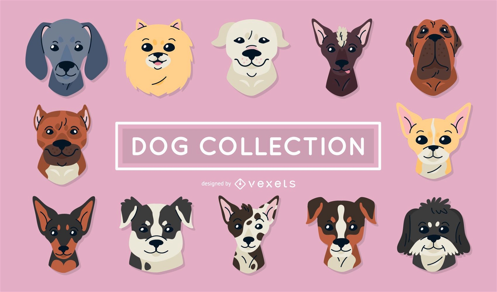 Set of dog illustrations