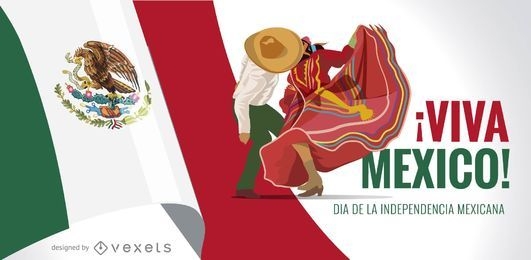 Design da faixa do Dia da Independência do Viva México