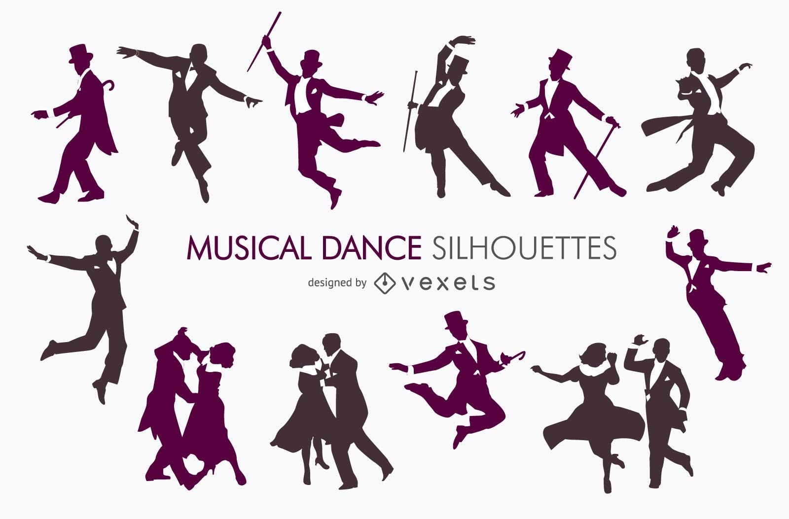 Musical dance silhouette collection